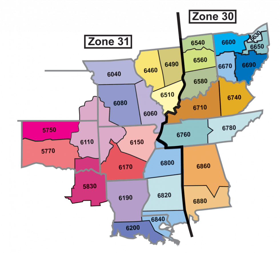 Zone Map and Websites | Rotary Zones 30-31