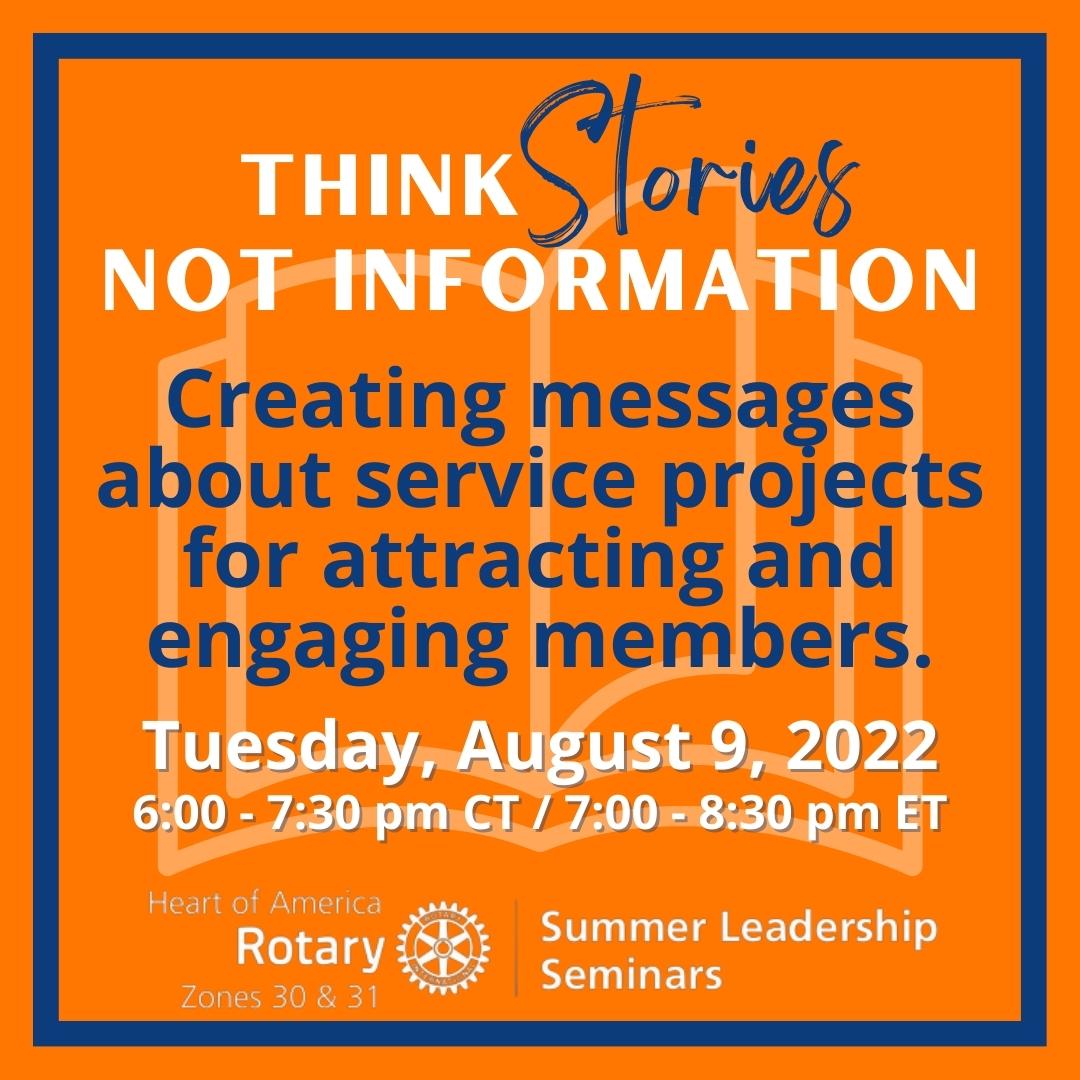 Think Stories not Information: Creating messages about service projects for attracting and engaging members