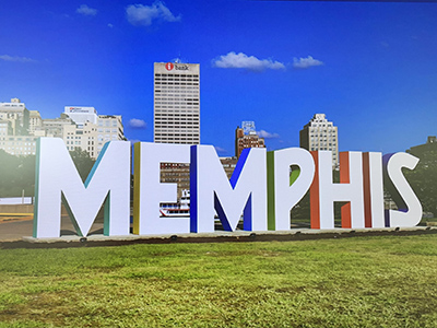 Memphis large letters sign in park